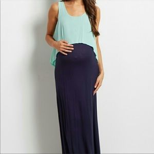 Navy/Mint Maxi Dress